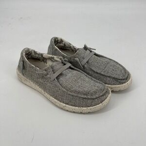 Hey‎ Dude Wendy Linen Gray Casual Comfort Slip On Loafer Shoes Women's Size 7